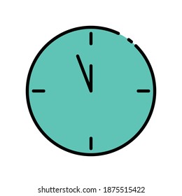 Zeige ein lineares Farbsymbol an. Zeitsymbol. einfaches Design bearbeitbar. Design-Vektorgrafik