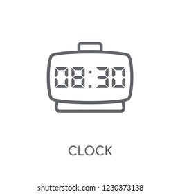 Clock linear icon. Modern outline Clock logo concept on white background from Human Resources collection. Suitable for use on web apps, mobile apps and print media.