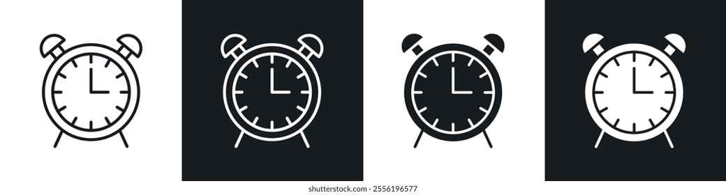 Clock linear icon set for app, and web design.