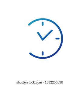 Clock, linear icon. Vector illustration isolated on white background.