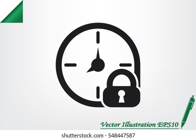 clock lock icon vector illustration EPS 10