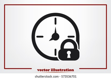 clock lock icon vector illustration .