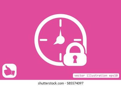 clock lock icon vector illustration.