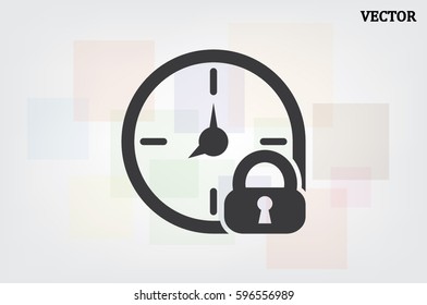 clock lock icon vector illustration EPS 10