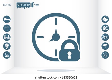 clock lock icon vector illustration EPS 10