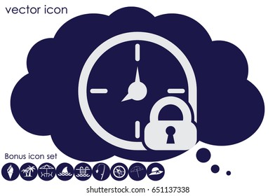 clock lock icon vector illustration EPS 10
