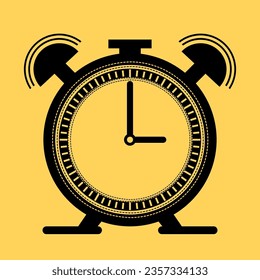 Clock logo for any kind of graphic work. Clock icon in flat style, timer on color background. Vector design element. Black Clock icon. Time clock isolated icon for wab design. Simple vector