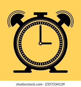 Clock logo for any kind of graphic work. Clock icon in flat style, timer on color background. Vector design element. Black Clock icon. Time clock isolated icon for wab design. Simple vector