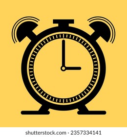 Clock logo for any kind of graphic work. Clock icon in flat style, timer on color background. Vector design element. Black Clock icon. Time clock isolated icon for wab design. Simple vector