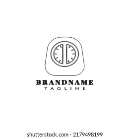 clock logo cartoon design icon black modern isolated vector illustration