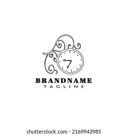 clock logo cartoon design template icon black modern isolated vector