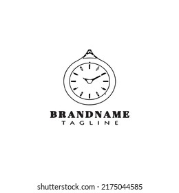 logotipo de reloj plantilla de diseño de dibujos animados icono negro aislado lindo ilustración