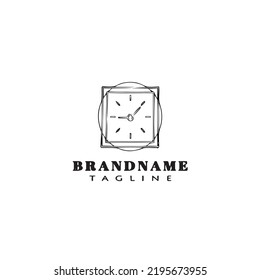 icono del diseño de dibujos animados del logotipo del reloj ilustración del vector simple negro