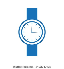 Logotipo de reloj combinado con letra I Plantilla de Vector