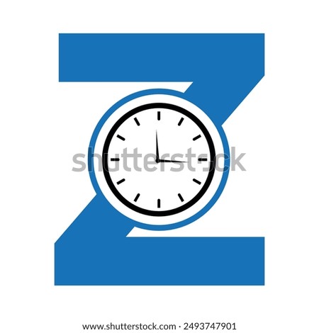 Clock Logo combine with letter Z vector template
