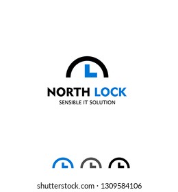 Clock logo concept letter N and L