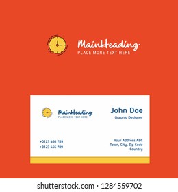Clock logo Design with business card template. Elegant corporate identity. - Vector