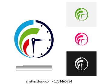 Clock logo design concept vector. Time management logo template. Concept icon isolated on white background. Vector symbol.