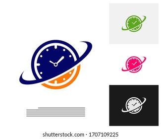 Clock logo design concept vector. Time management logo template. Concept icon isolated on white background. Vector symbol.