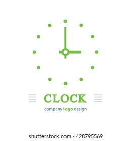 clock logo design green color