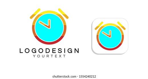 clock logo design. icon app smartphone color full
