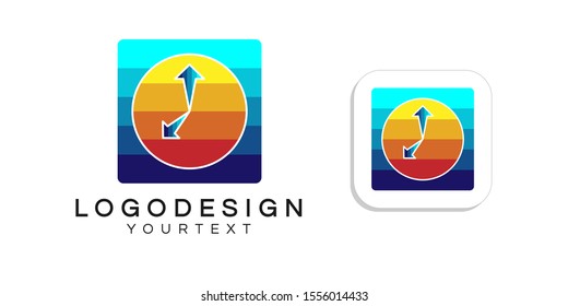 clock logo design. icon app smartphone color full
