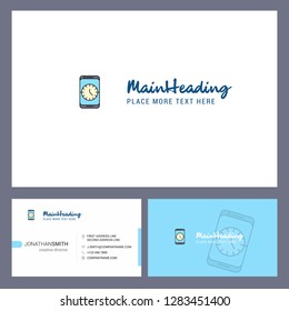 Clock  Logo design with Tagline & Front and Back Busienss Card Template. Vector Creative Design