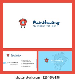 Clock Logo design with Tagline & Front and Back Busienss Card Template. Vector Creative Design