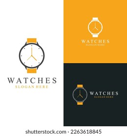 Diseño plano con logotipo de reloj. Símbolo de la pieza de tiempo o alarma.