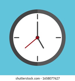 Concepto de diseño gráfico del logotipo del reloj. Icono de temporizador en estilo plano sobre fondo de color. Elemento editable para el logotipo, plantilla en web e impresión, concepto de fecha límite. Ilustración vectorial minimalista en EPS 10.
