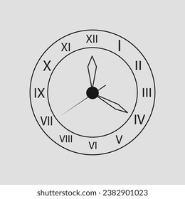 clock logo icon line art simple minimalist vector illustration template graphic design