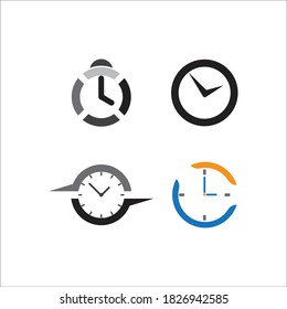clock logo icon vector template illustration design