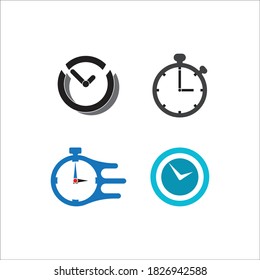 clock logo icon vector template illustration design