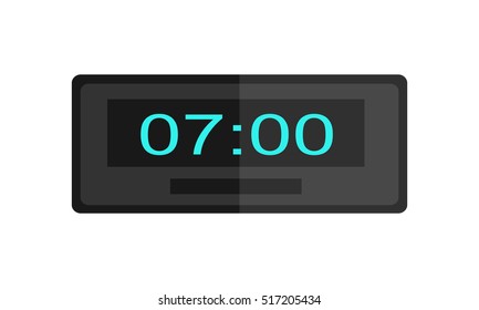 Clock logo isolated. Watch object, time office symbol. Flat style icon. Time watch logo. World time. Clock icon. Table clock. Electronic watch. Timer clock isolated. Office interior. Vector
