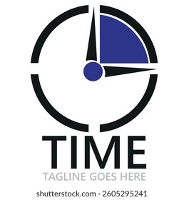  Clock logo. stopwatch time icon. time tagline here vector icon.