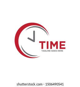 Clock logo. Stopwatch time logo illustration. Simple design on white background.