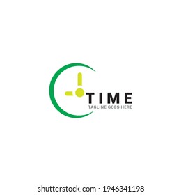 Clock logo. Stopwatch time logo illustration. Simple design on white background.