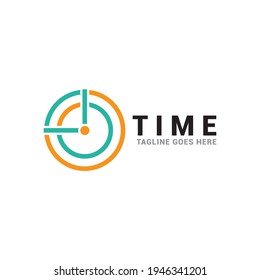 Clock logo. Stopwatch time logo illustration. Simple design on white background.