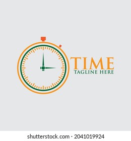 
Clock logo. Stopwatch time logo illustration. Simple design on white background.