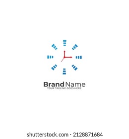Clock logo. Stopwatch time logo illustration. Simple design on white background.