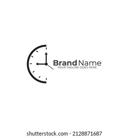 Clock logo. Stopwatch time logo illustration. Simple design on white background.