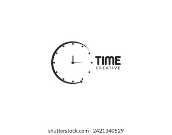 Clock logo. Stopwatch time logo . Simple design on white background.