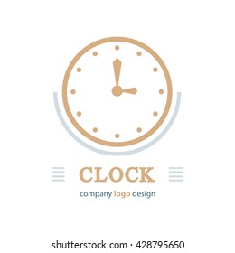 clock logo template brown color