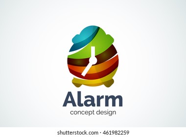 Vorlage für das Uhrenlogo, Zeitmanagement-Geschäftskonzept. Moderner minimaler Design-Logotyp mit geometrischen Formen - Kreise, überlappende Elemente