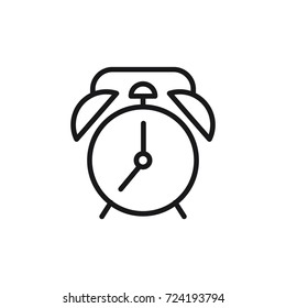 Clock logo, vector icon, line illustration