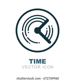 Logotipo do relógio. Ícone Assistir. Tema de fluxo de tempo. 24 horas. 
vinte e quatro horas,