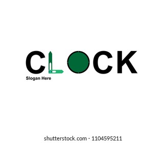 Clock logo white background