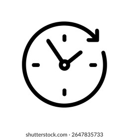 Clock with looping arrow icon. Icon symbol illustration