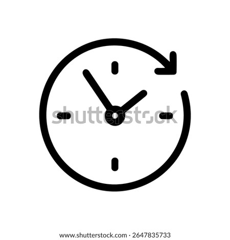 Clock with looping arrow icon. Icon symbol illustration
