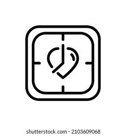 clock love icon logo line style vector